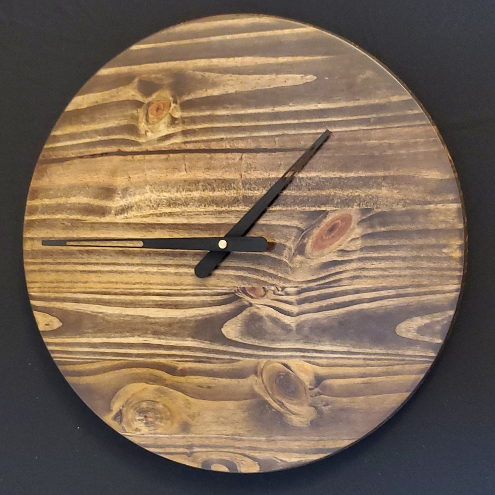 Round Wood Wall Clock, Minimalist Style